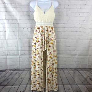 No Boundaries White Floral Romper Shorts/Dress